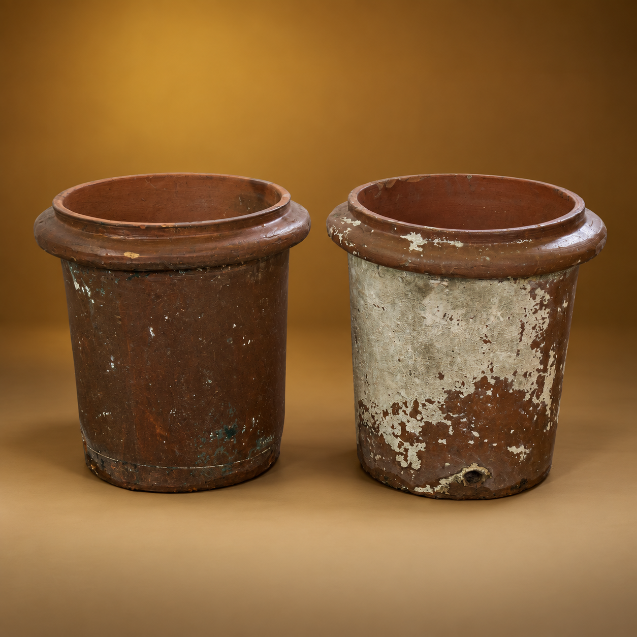 SKU: IG17541   Antique French Terra Cotta Planters with Beautiful Patina,   C.1900   14''D x 16''H