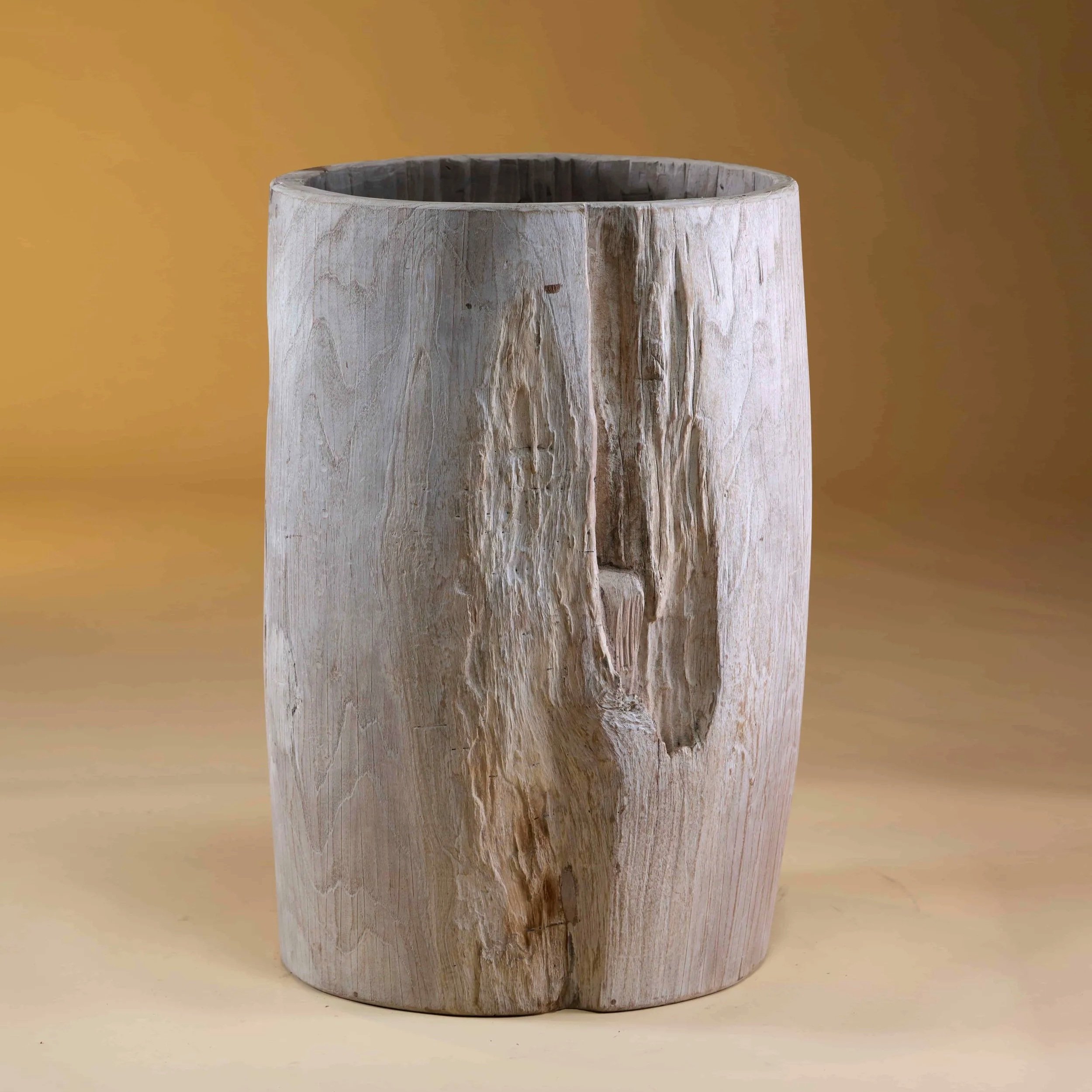 TEAK HARDWOOD CYLINDRICAL DRUM VESSEL