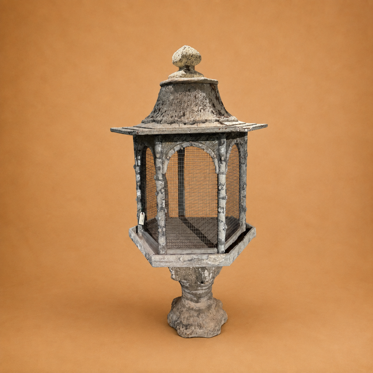 IG16643 French Cast Stone Bird House 35''D x 88''H C.1900.png
