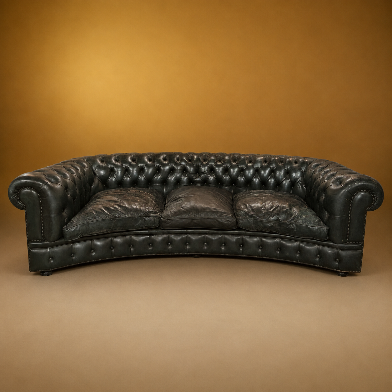 CHESTERFIELD 3 SEAT CURVED COUCH