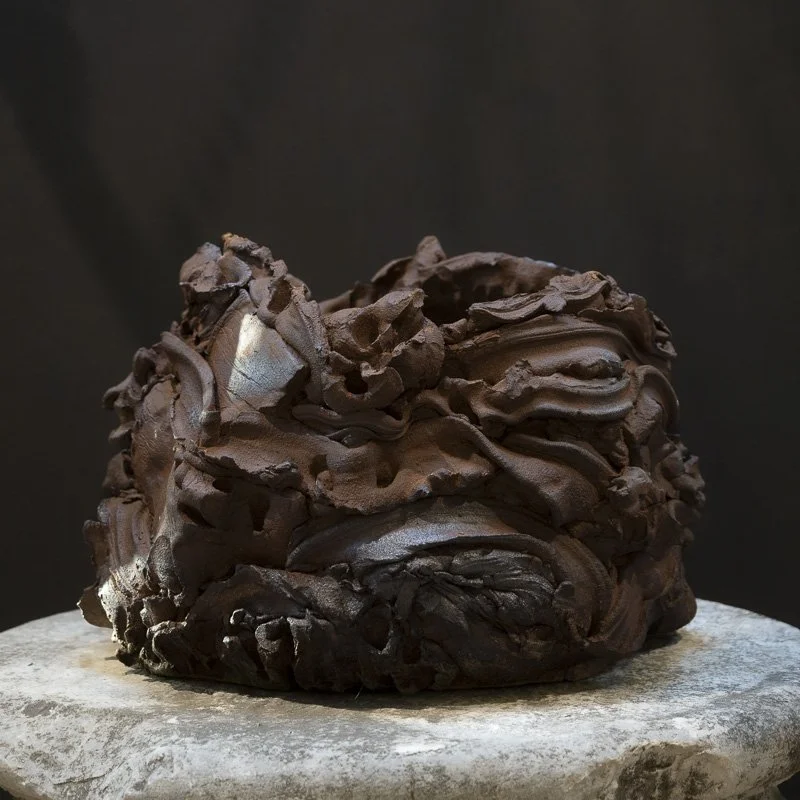 TALINY CHHUNG FREE FORMED CERAMIC PLANTER, BROWN
