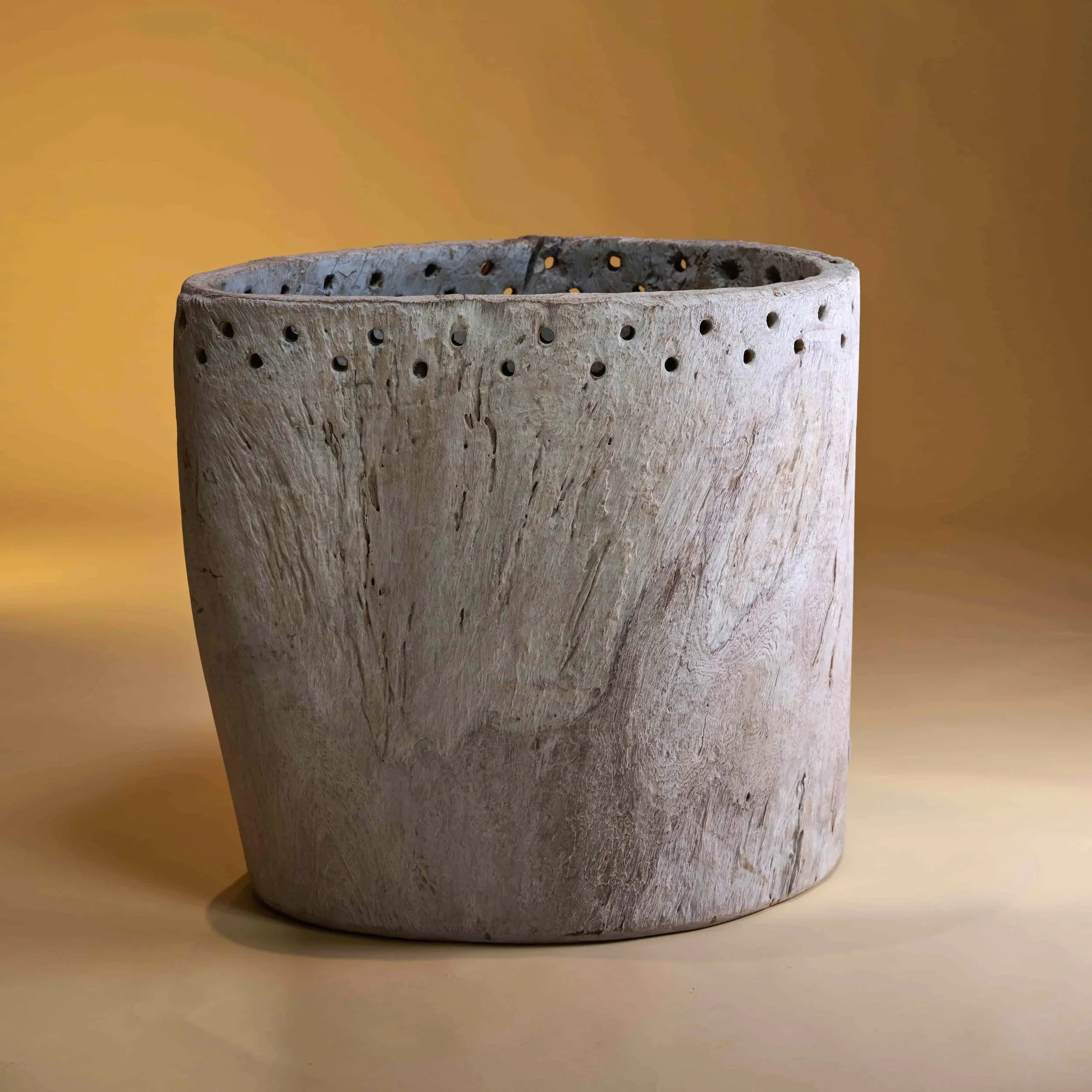 TEAK HARDWOOD DRUM VESSEL