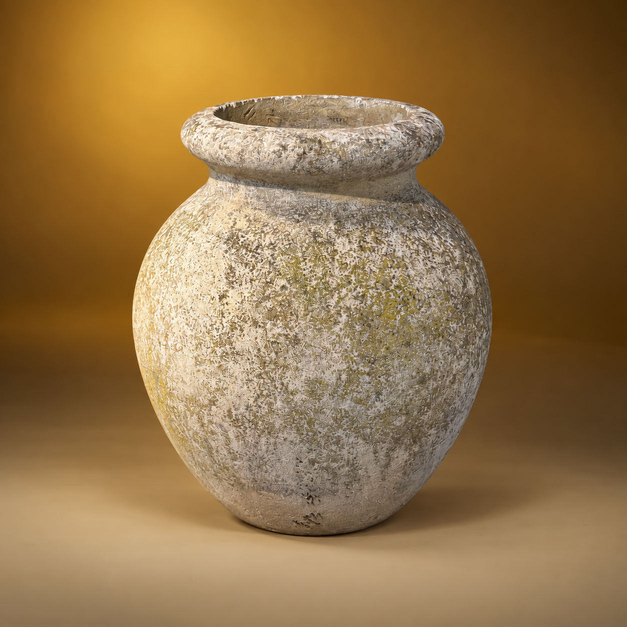 SKU: IG20909   Weathered Patina Willy Guhl Olive Jar   C.1960   16''OD x 8.5''ID x 20.5''H