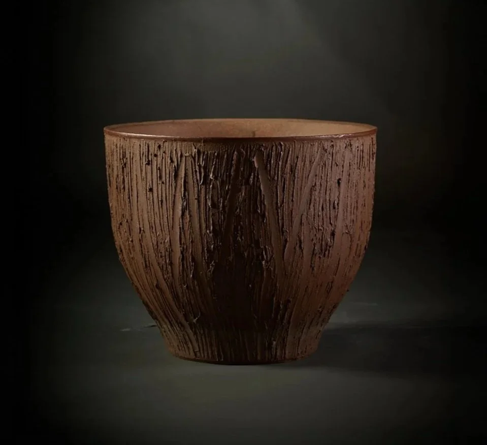 DAVID CRESSEY SCRATCH STONEWARE PLANTER