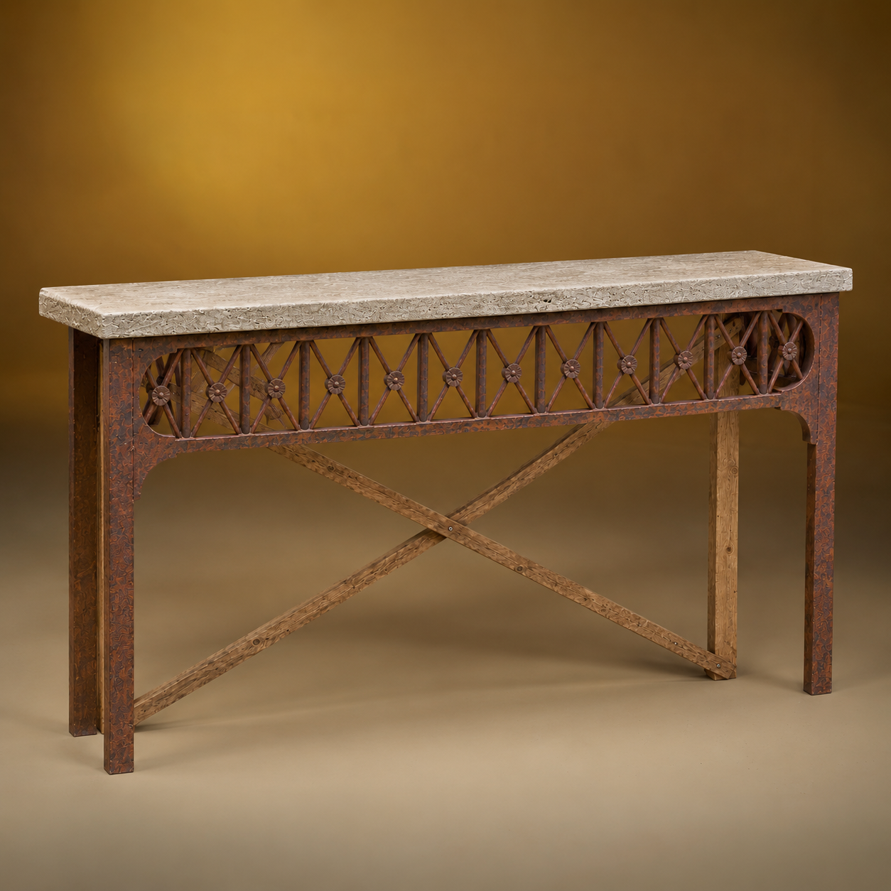STONE TOP CONSOLE TABLE