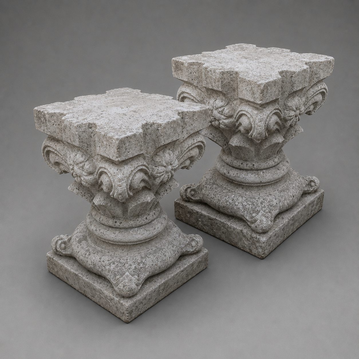 PAIR OF CAST STONE PEDESTALS