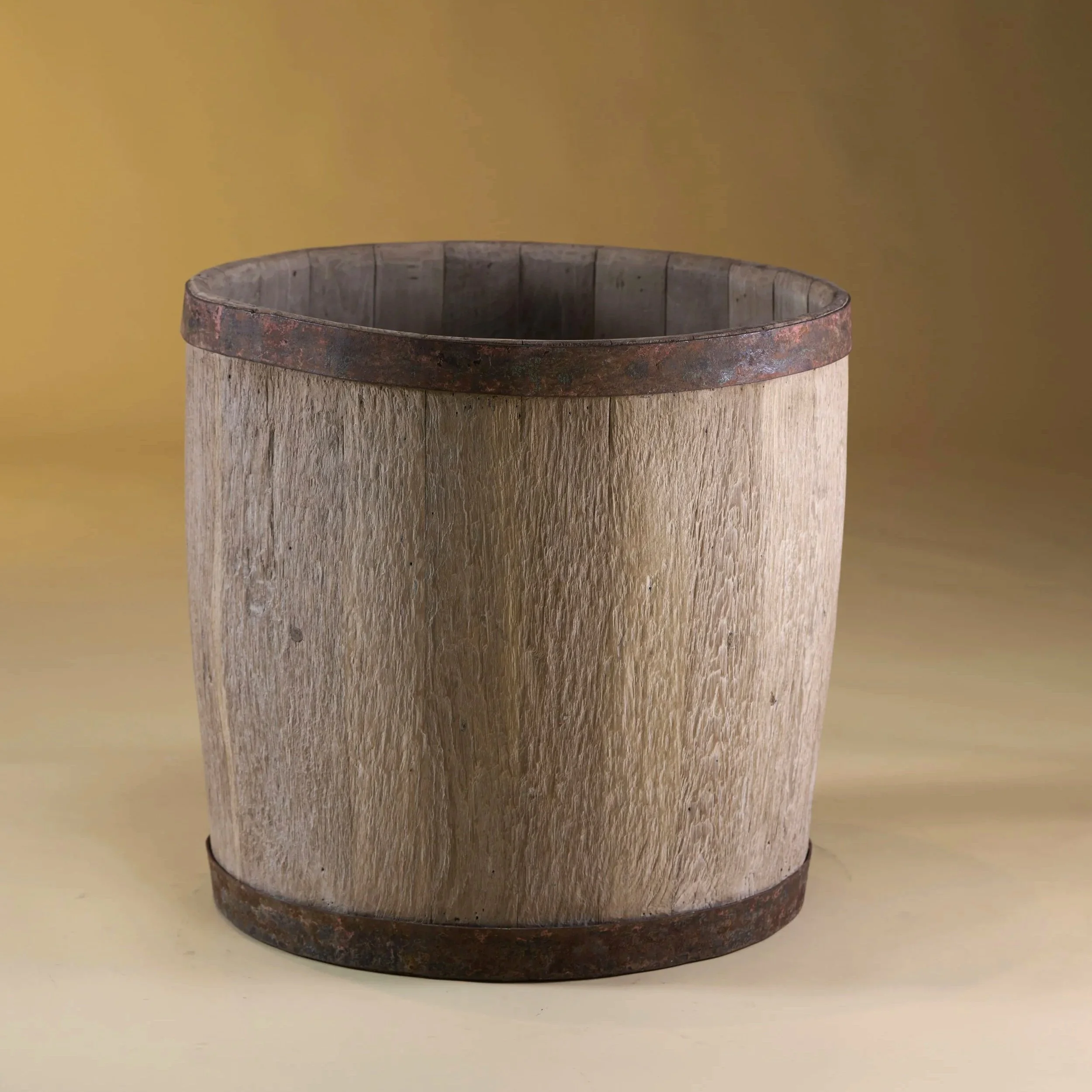TEAK HARDWOOD DRUM VESSEL