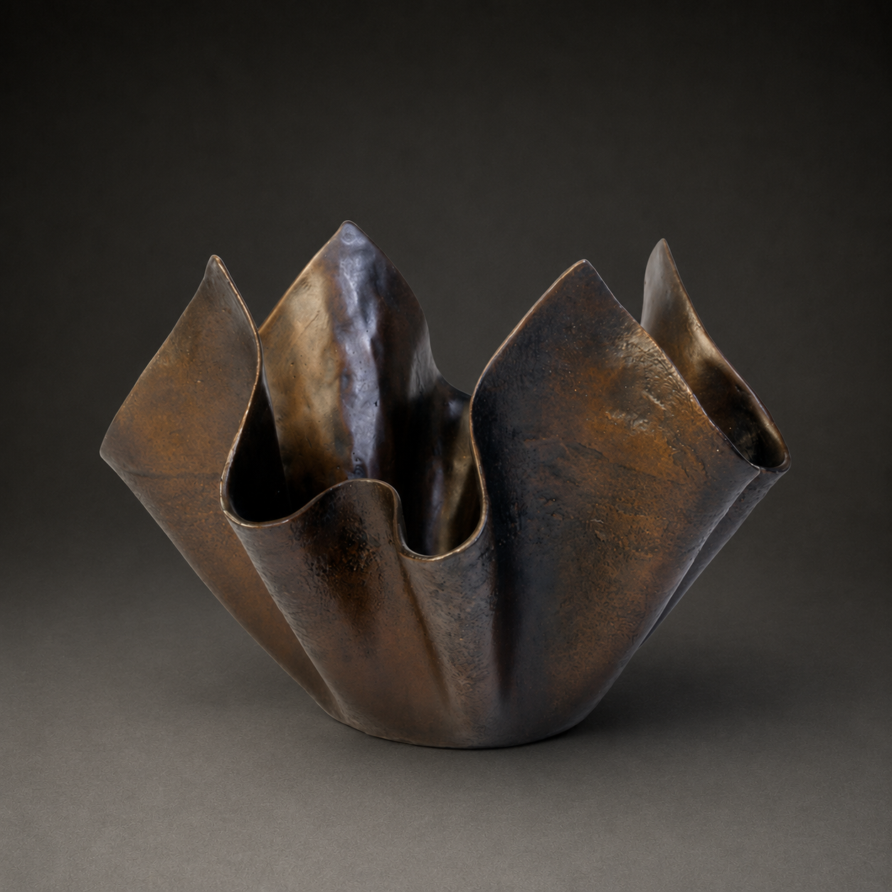 CAST BRONZE HANDKERCHIEF PLANTERS