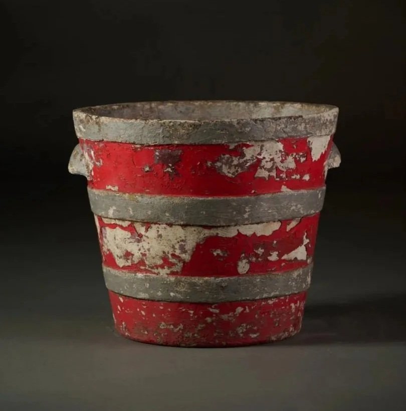 WILLY GUHL BARREL PLANTER, RED