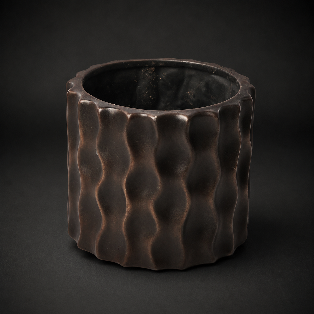CAST BRONZE WAVY PLANTER