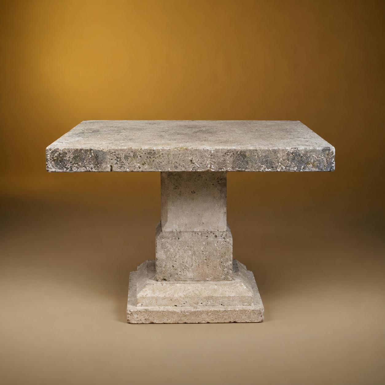 ANTIQUE FRENCH CARVED STONE DINING TABLE