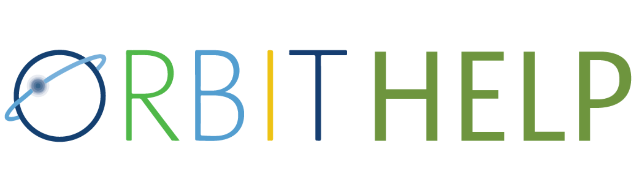 Logo for OrbitHUB with a stylized planet and orbit line on the left, and the text 'OrbitHUB' in colorful letters.
