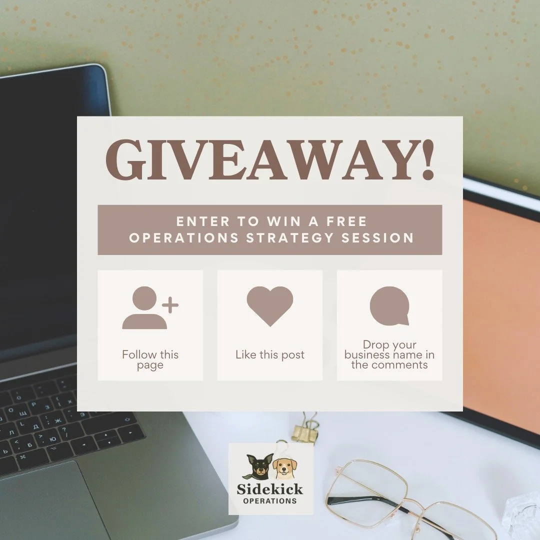 🎉 GIVEAWAY for business owners! 
To celebrate the first official days of SPRING (finally!) I'm giving one small business owner a FREE Operations Strategy Session (a $250 value)!

Here's how to enter:
✅ Make sure you follow me
✅ Like this post
✅ Drop