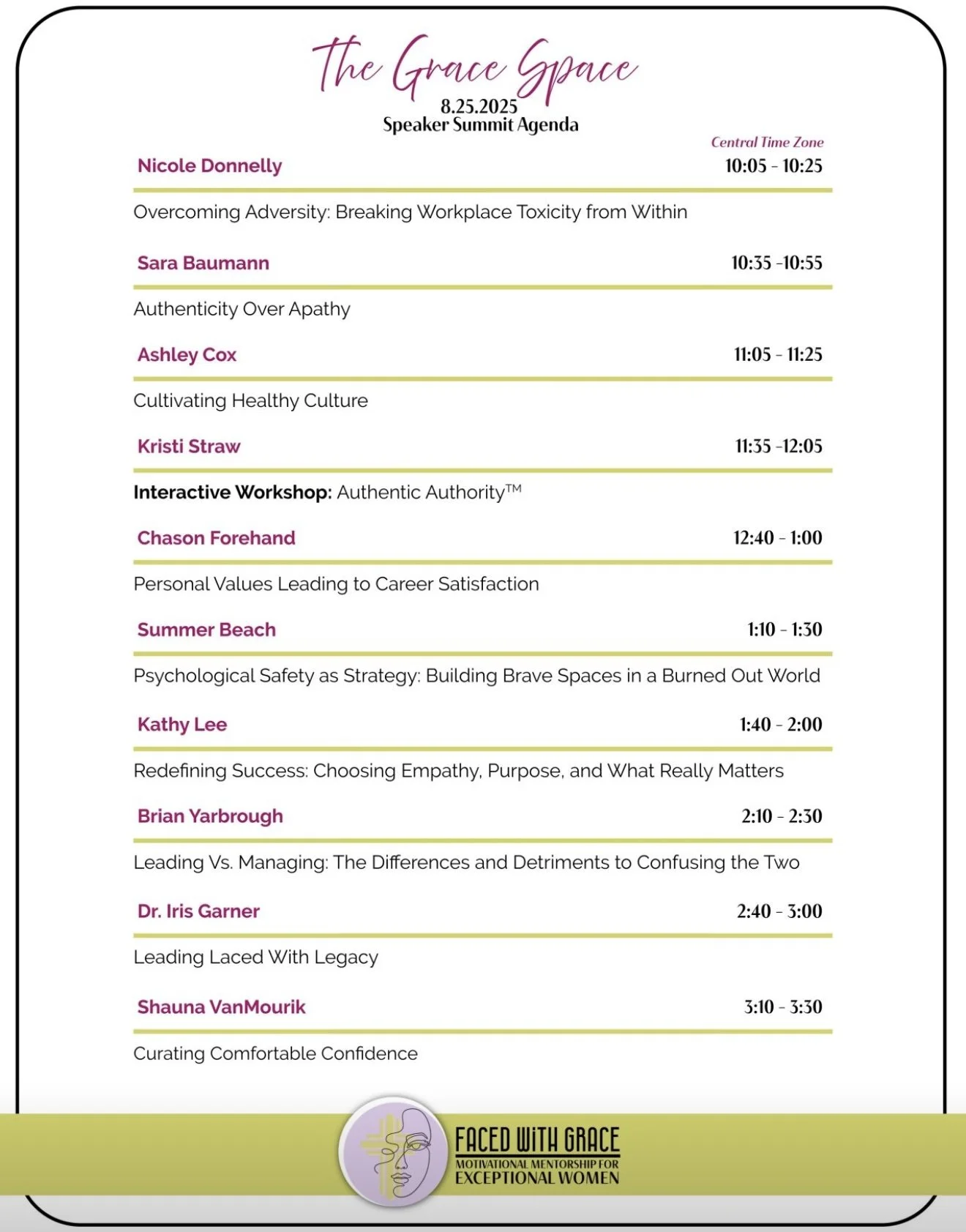 The Grace Space: A Virtual Speaker Summit Fundraiser