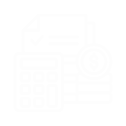 Icon of calculator and budget forms
