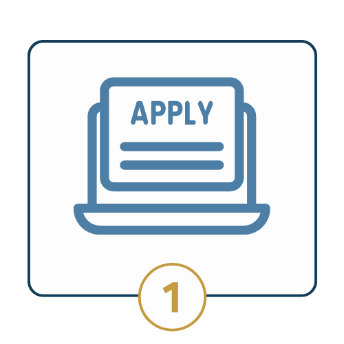 Icon of a laptop with an Apply page on the screen