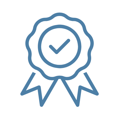 An icon of a ribbon with check mark for the standards HUB agency looks for in their hotel partners