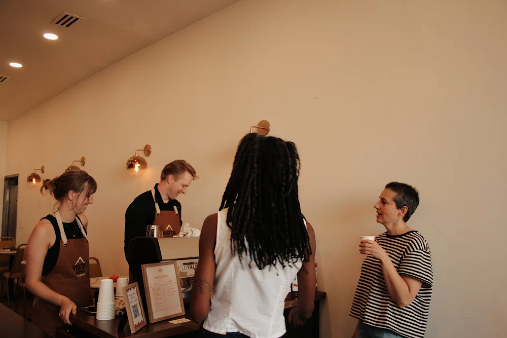 Vista Coffee Catering baristas serving guests at a Philadelphia corporate event
