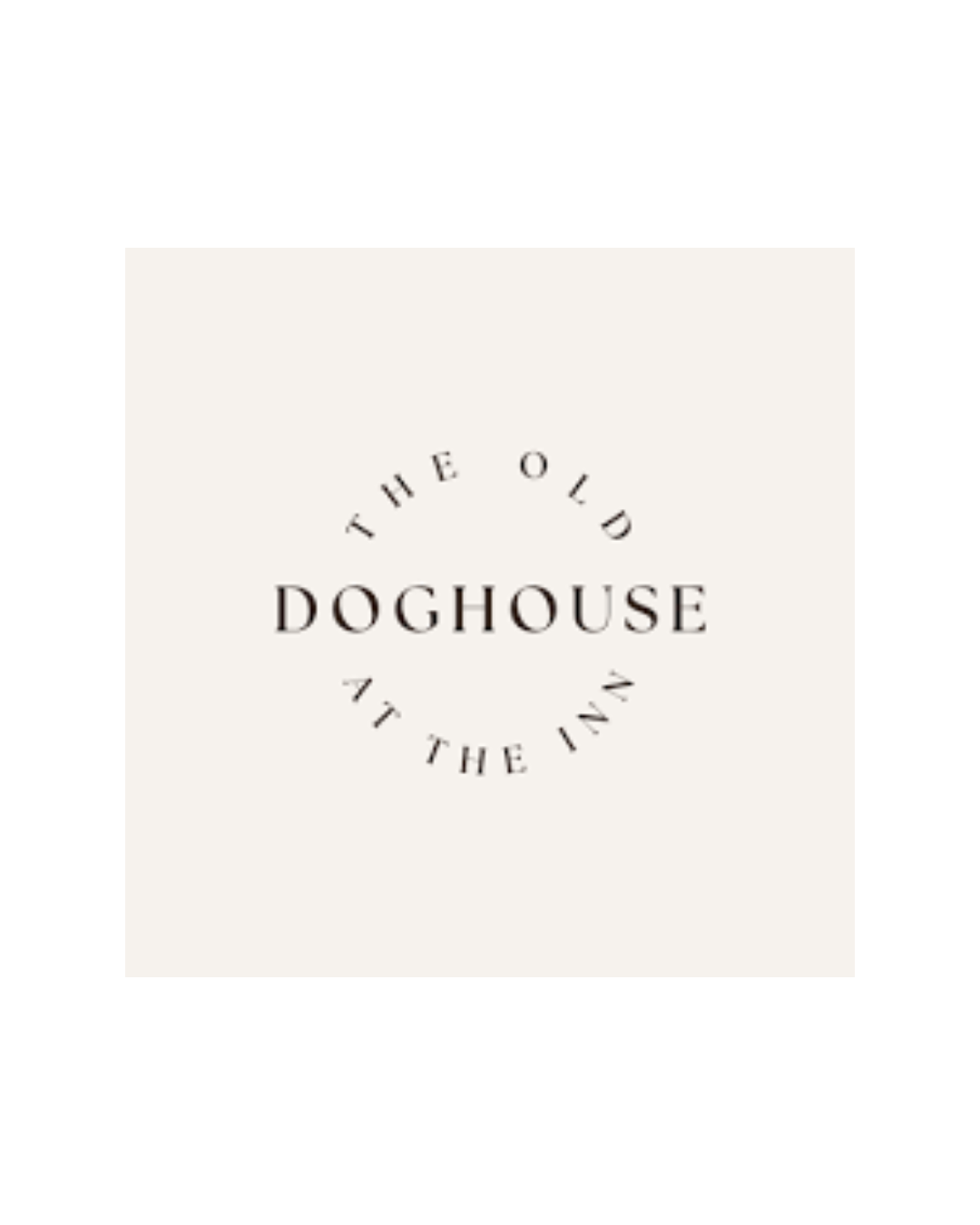 Logo for The Old Doghouse, a dog-related business, featuring circular text design.