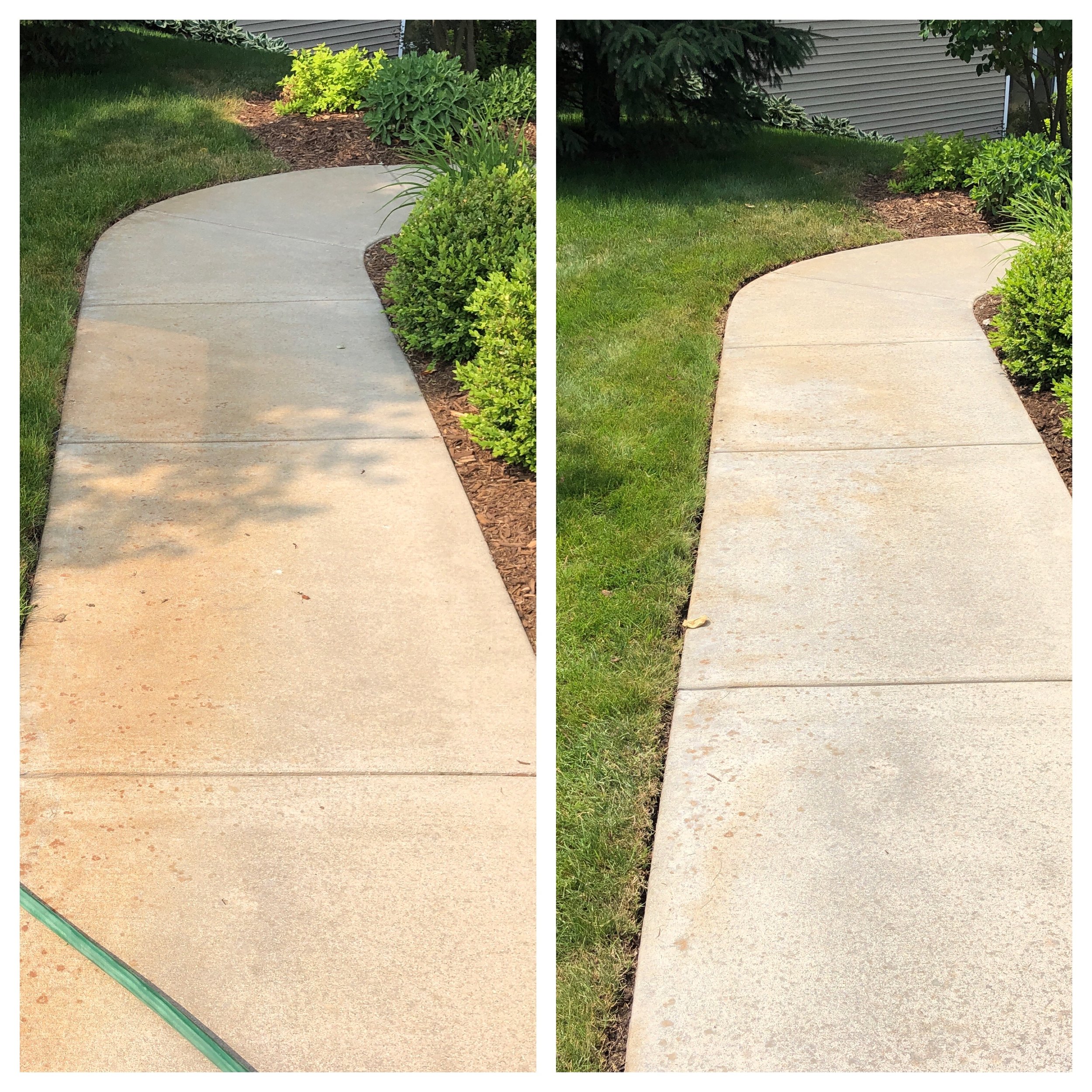 pressure washing driveway in Otsego MI residential cleaning house washing exterior siding cleaning Otsego Michigan driveway pressure washing removing dirt Otsego MI soft wash house cleaning Otsego Michigan