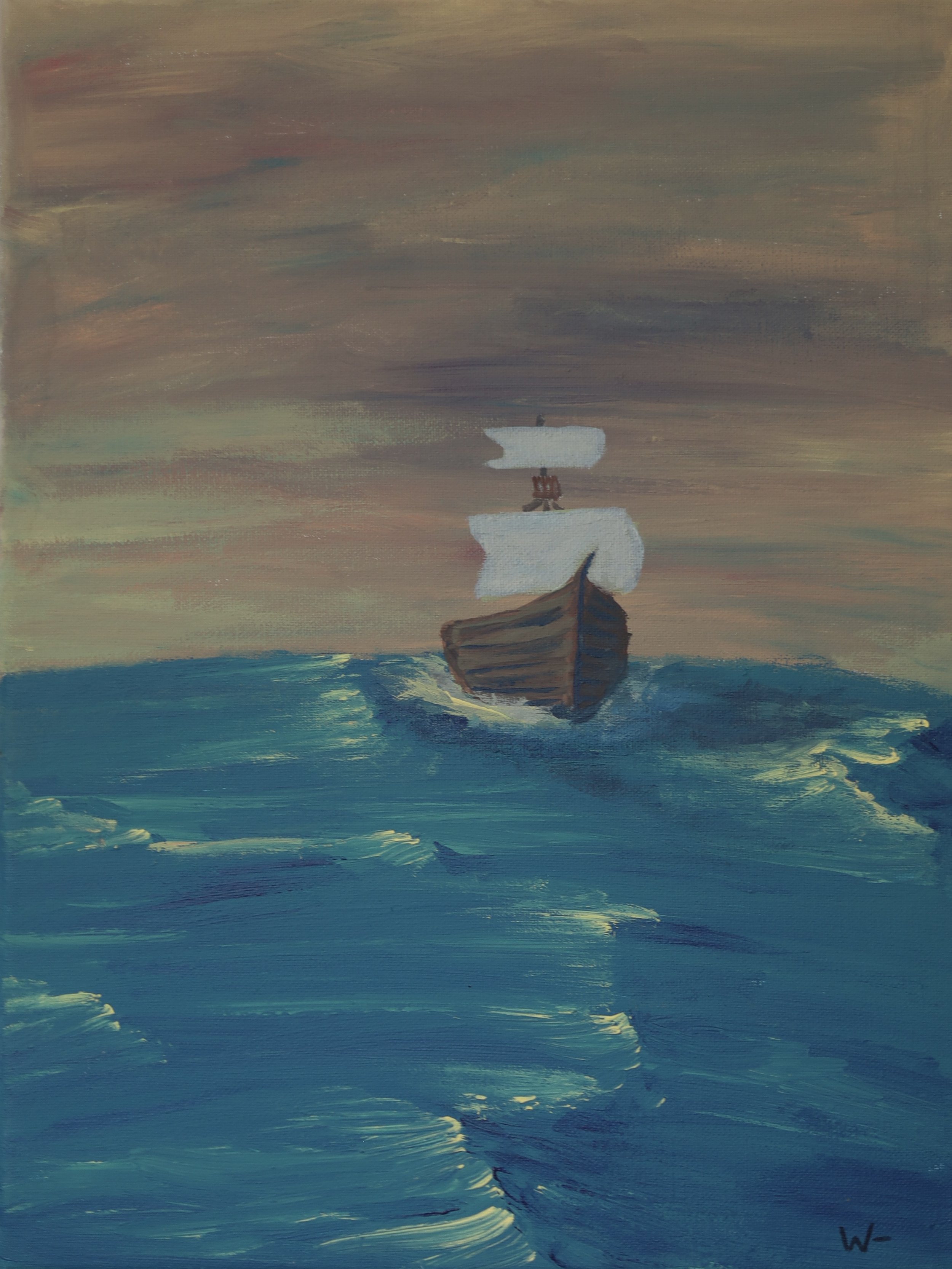 "at sea"
acrylic on canvas - 
12" x 16" 
2025