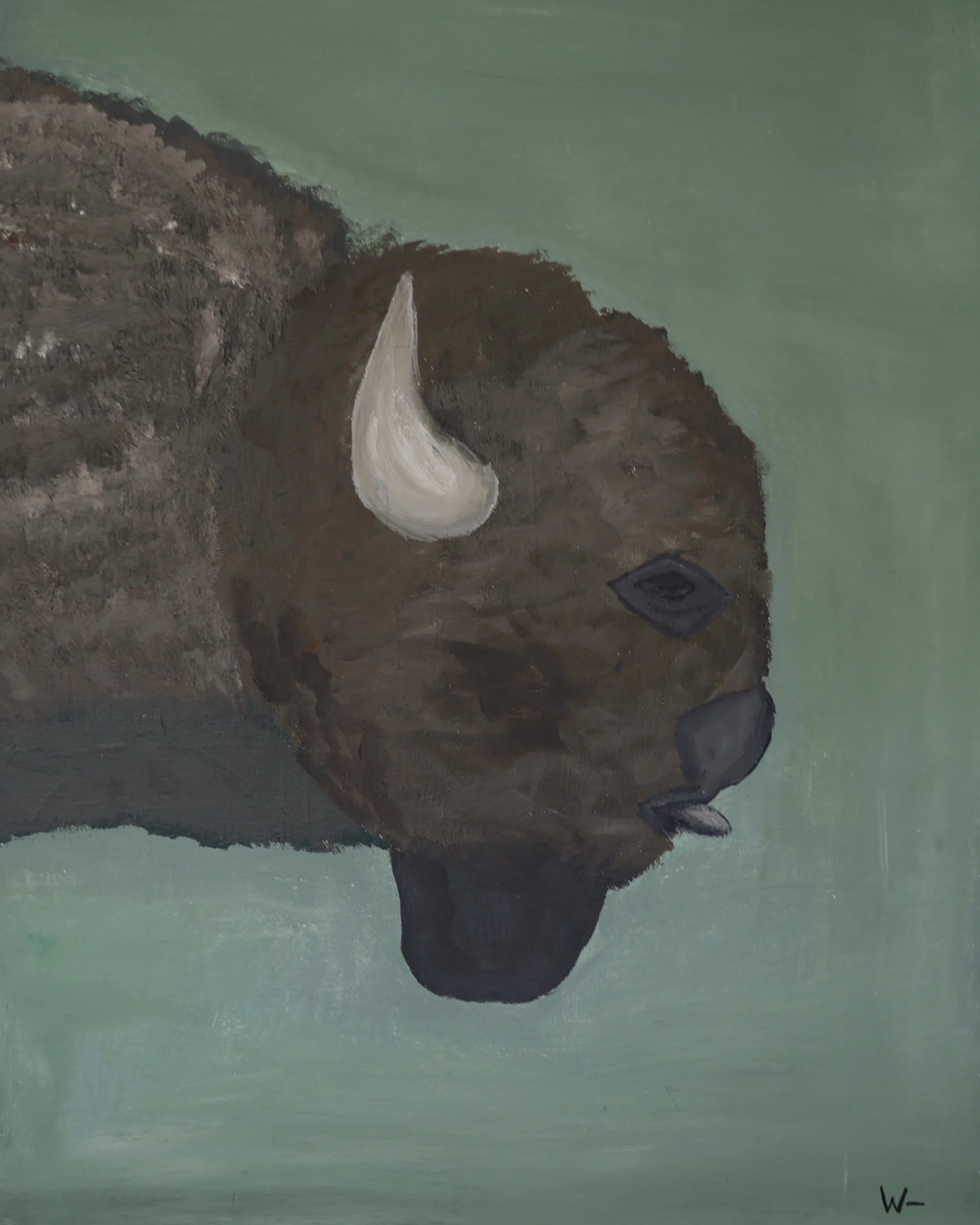 "the bison" 
acrylic on canvas - 
16" x 20"  (41 x 51 cm)
2026

$555