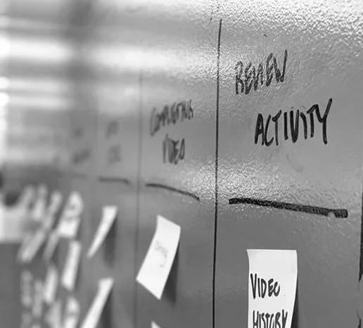 post it notes on a whiteboard