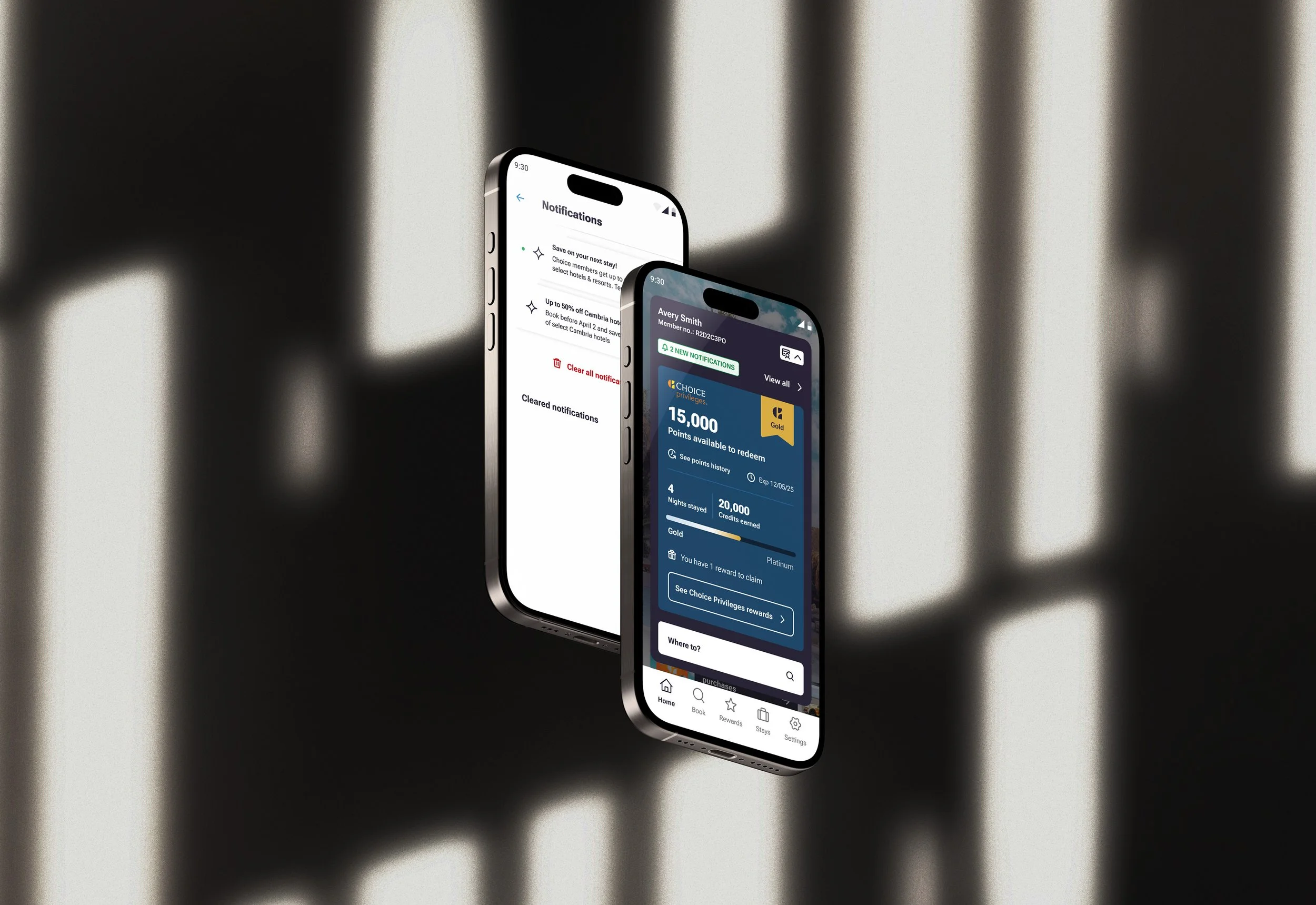 two phones floating with notifications