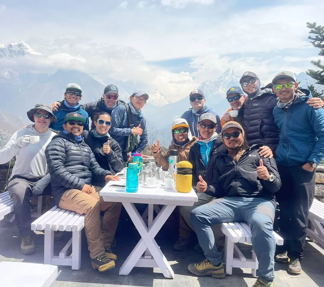 Afternoon tea with views of Mt Everest?? Why not! #ruggedluxuryexpeditions #ruggedluxury #ruggedluxurydefined