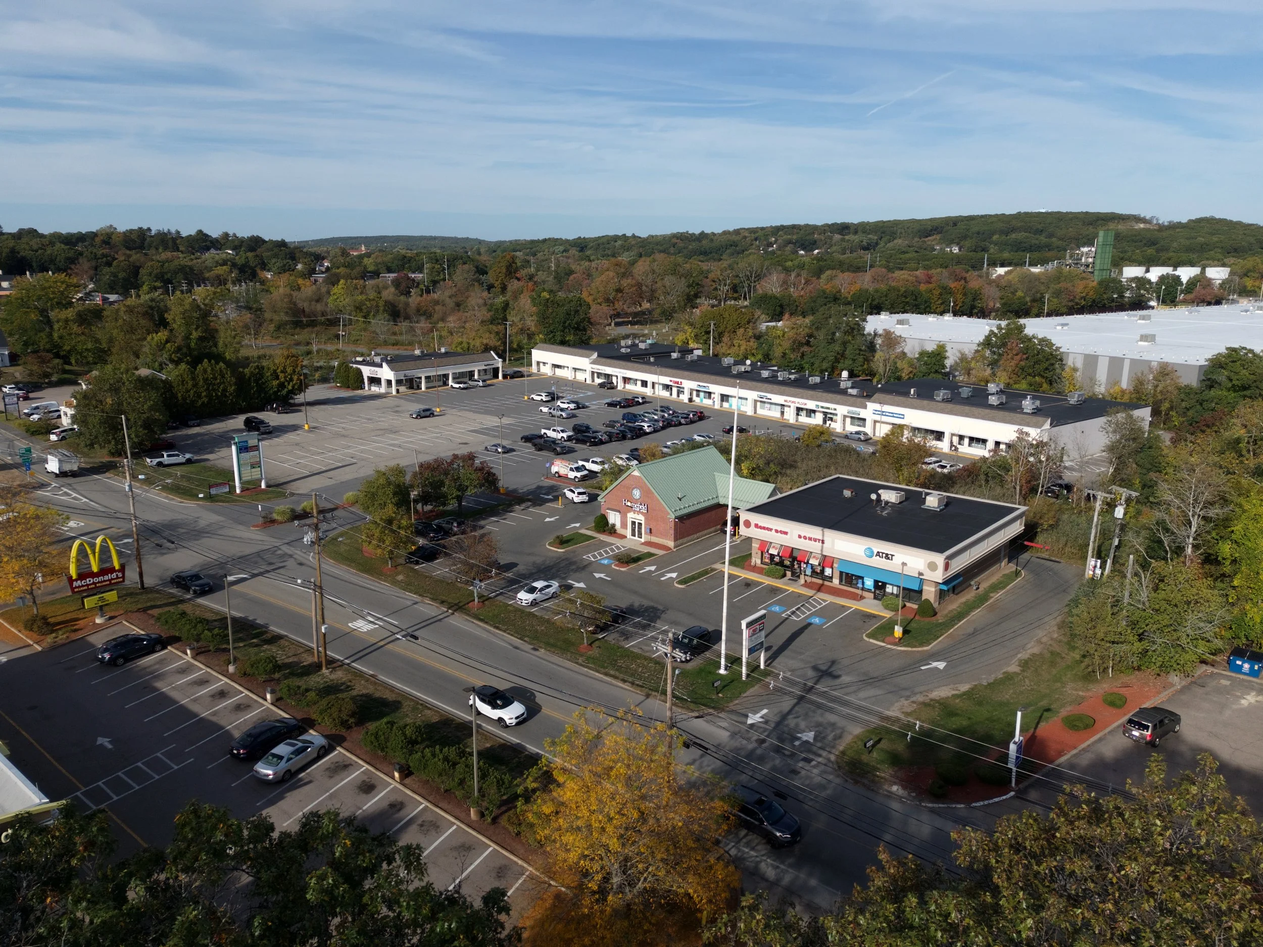 Milford Square Plaza, Massachusetts drone photography
