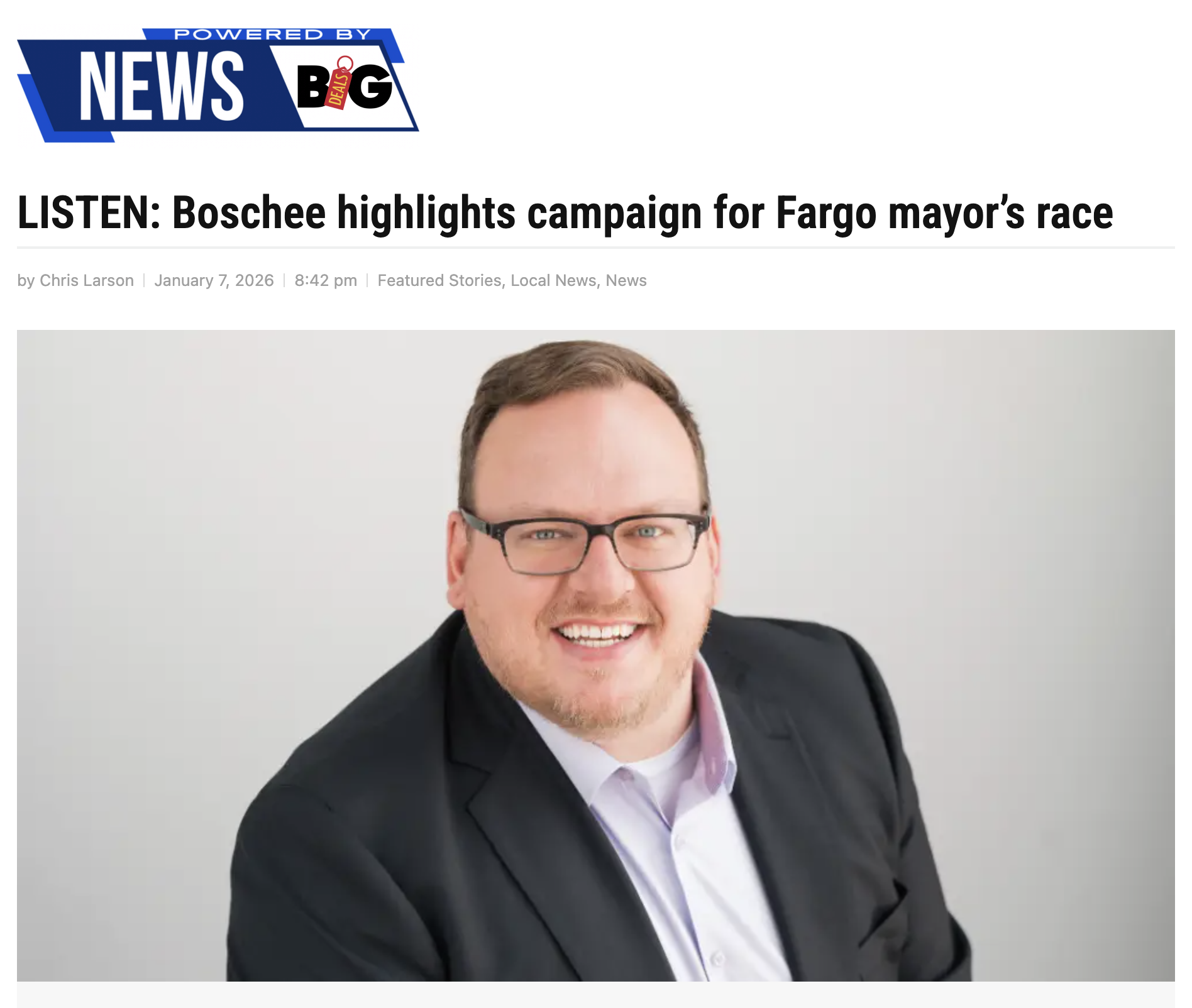 LISTEN: Boschee highlights campaign for Fargo mayor’s race
