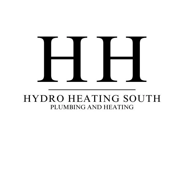 Logo for Hydro Heating South, a plumbing and heating company, featuring large 'HH' initials and the company name below.
