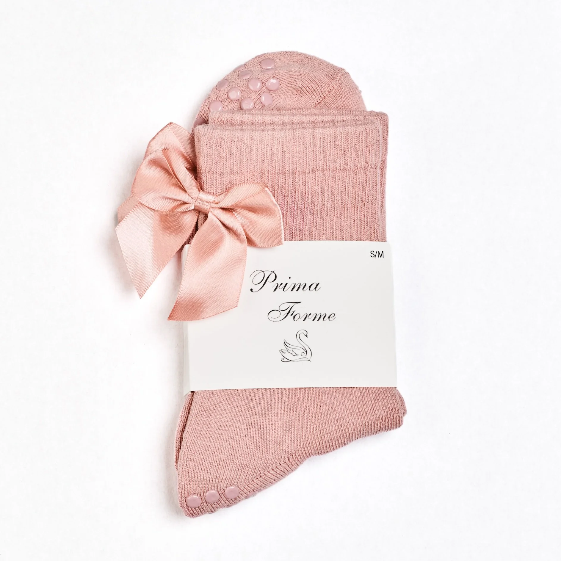 Dusty Rose Bow Sock