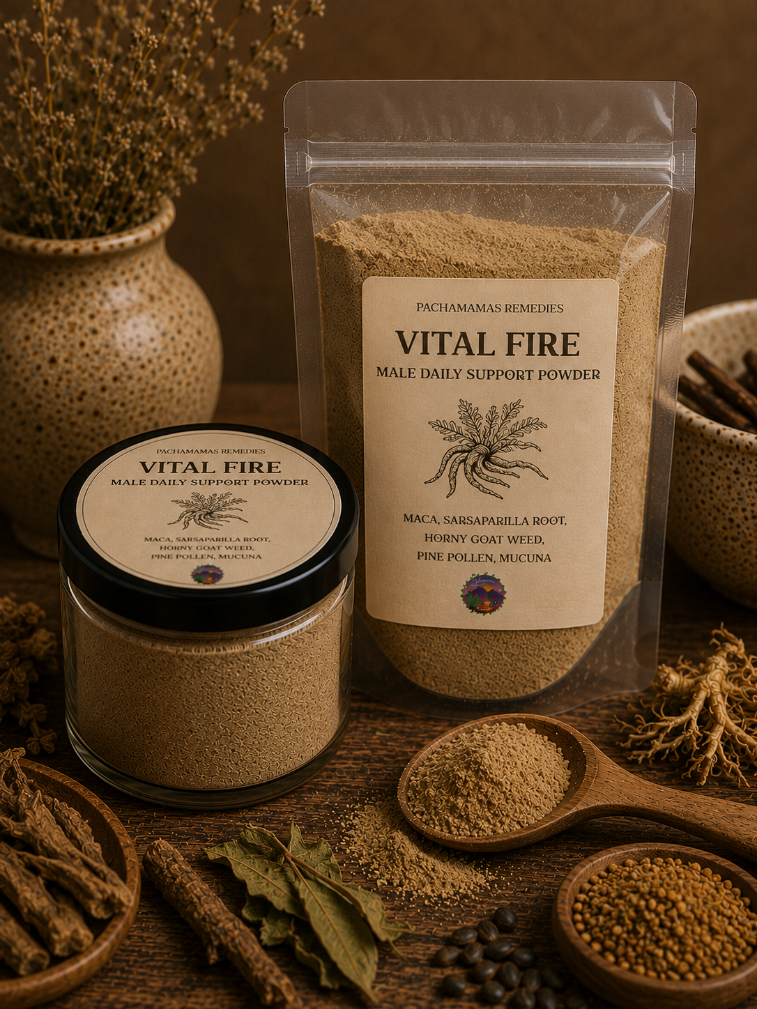 Vital Fire -- Male Daily Support Powder