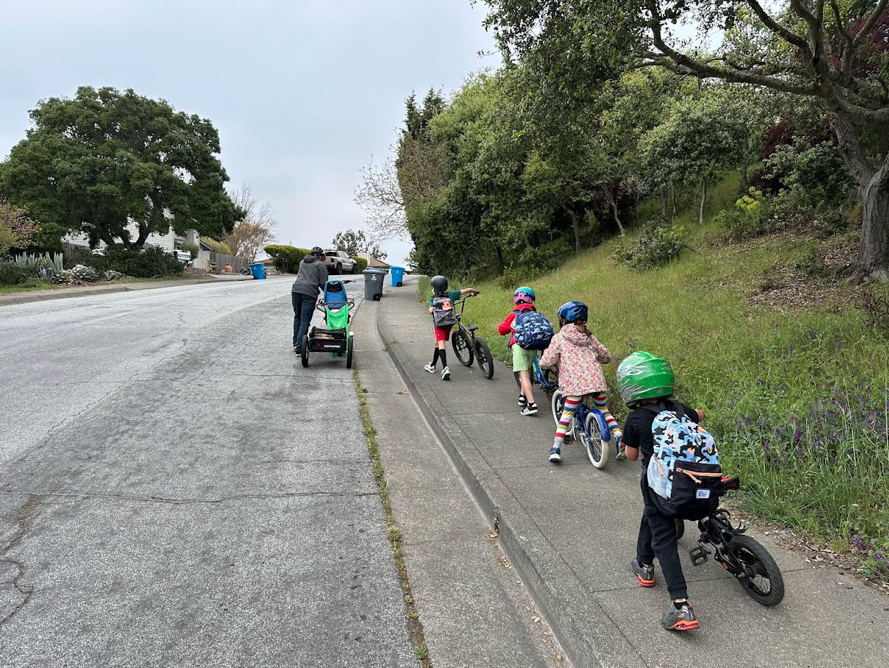 Children riding bicyles
