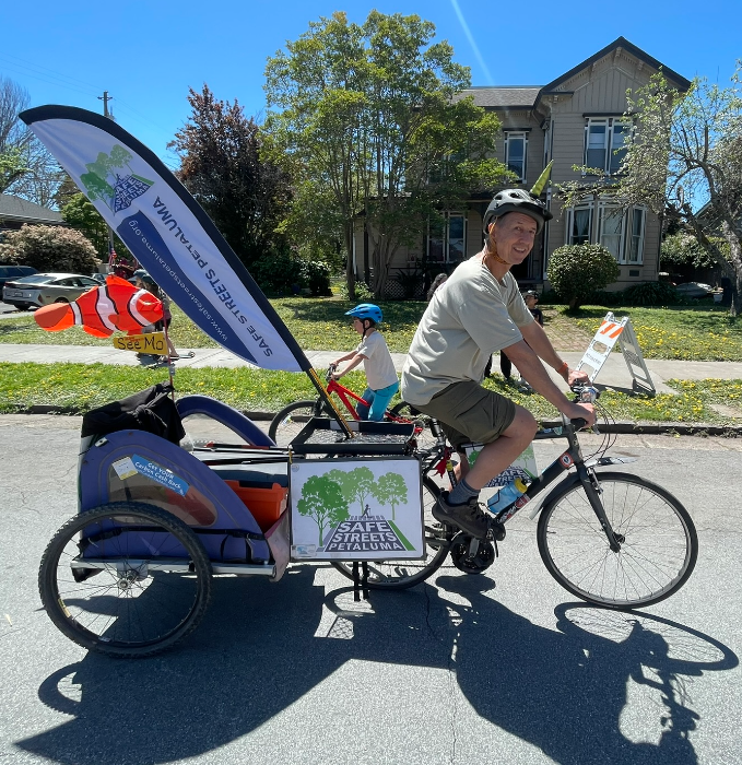 Bruce on bike at 2024 B+E Parade