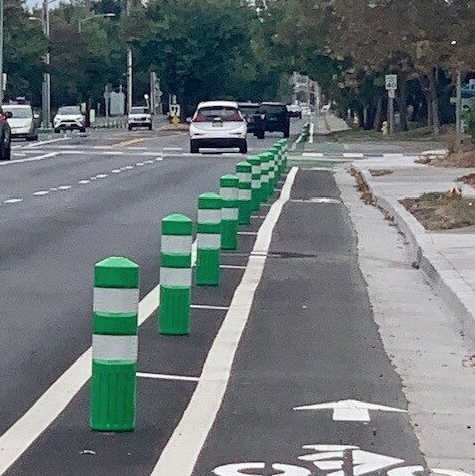 Bike lane safety barriers