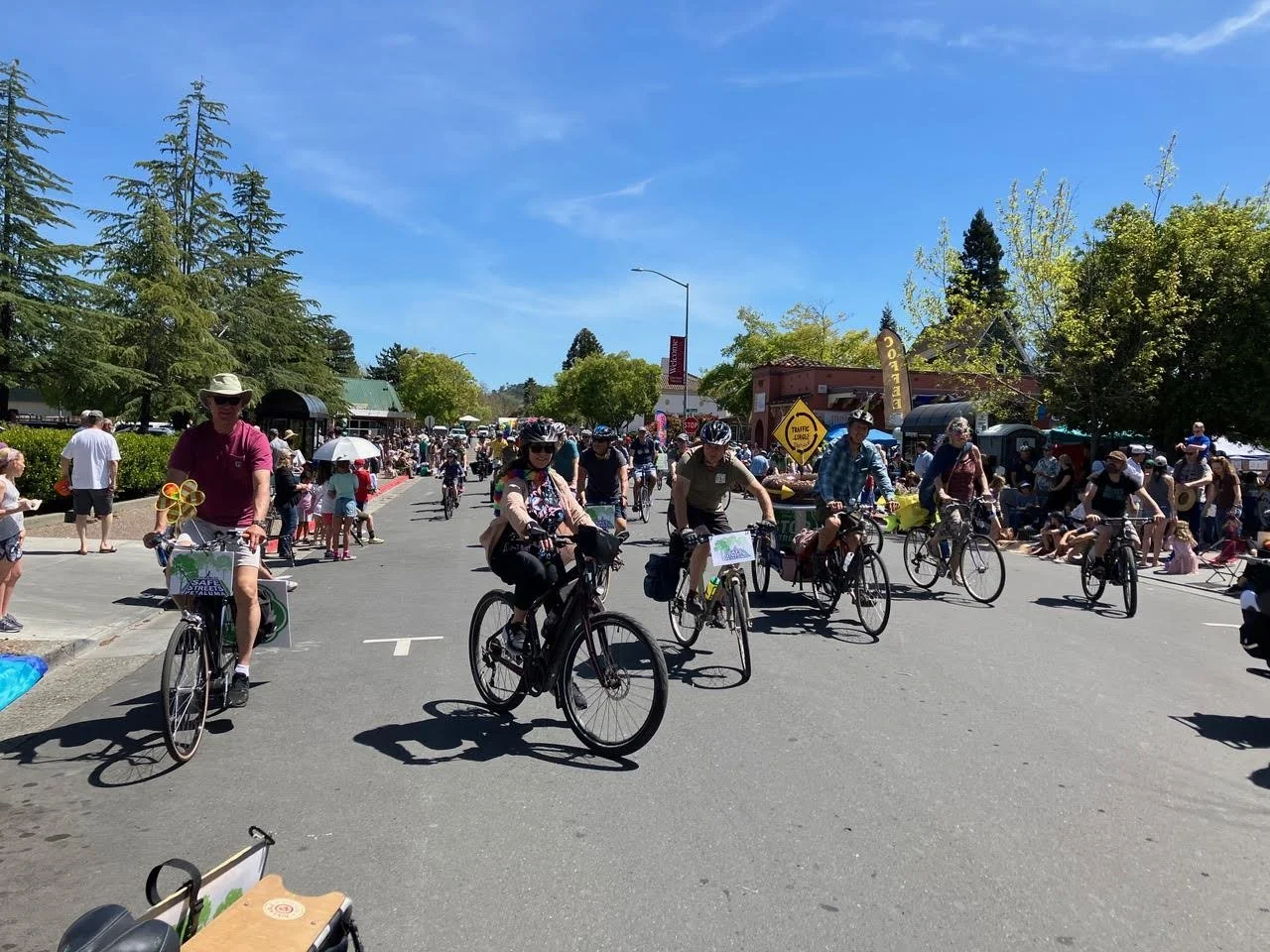 Cyclists at Petaluma parade
