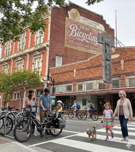 cyclists and pedestrians