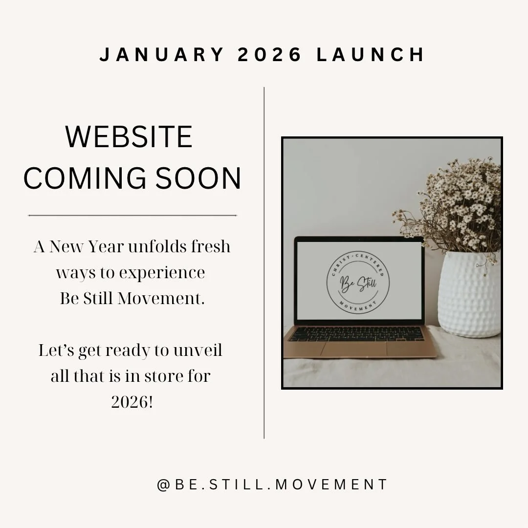 Coming Soon in January 2026! 

The launch of Be Still Movement&rsquo;s website 🤍

Excited to unfold 2026 with you &bull; Stay tuned ✨

#bestillmovement #comingsoon #christcenteredyoga