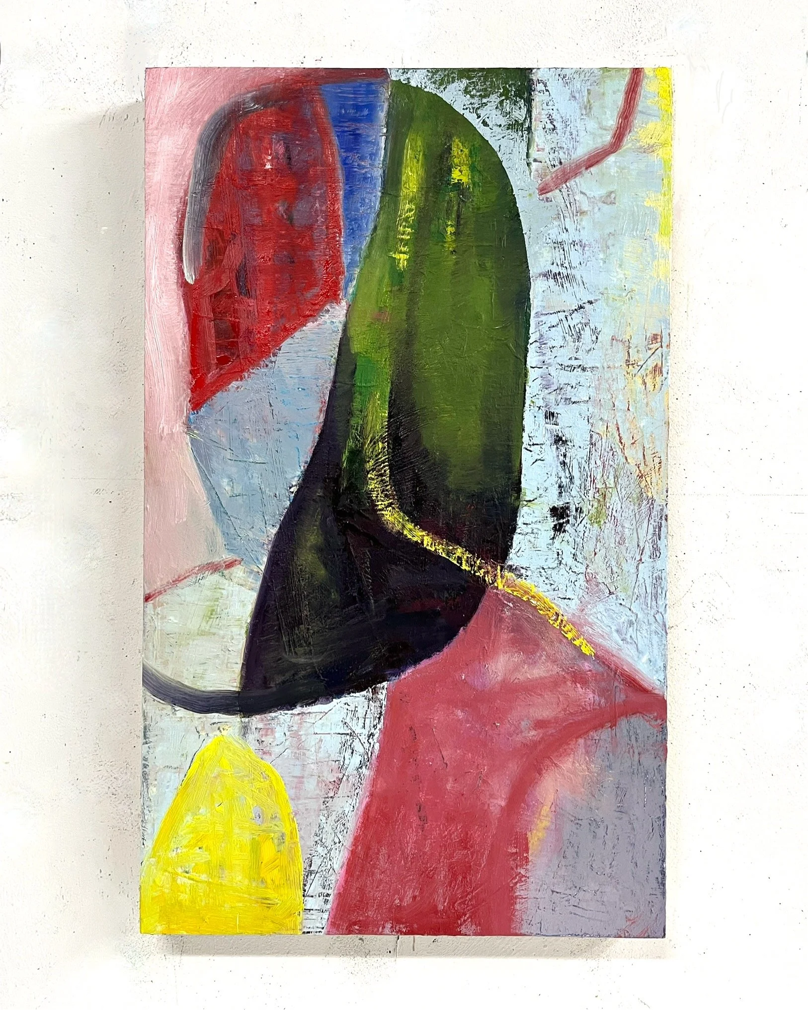  Configuration no. 9 , oil on wood panel, 28" x 17" x 1.75", $1400.