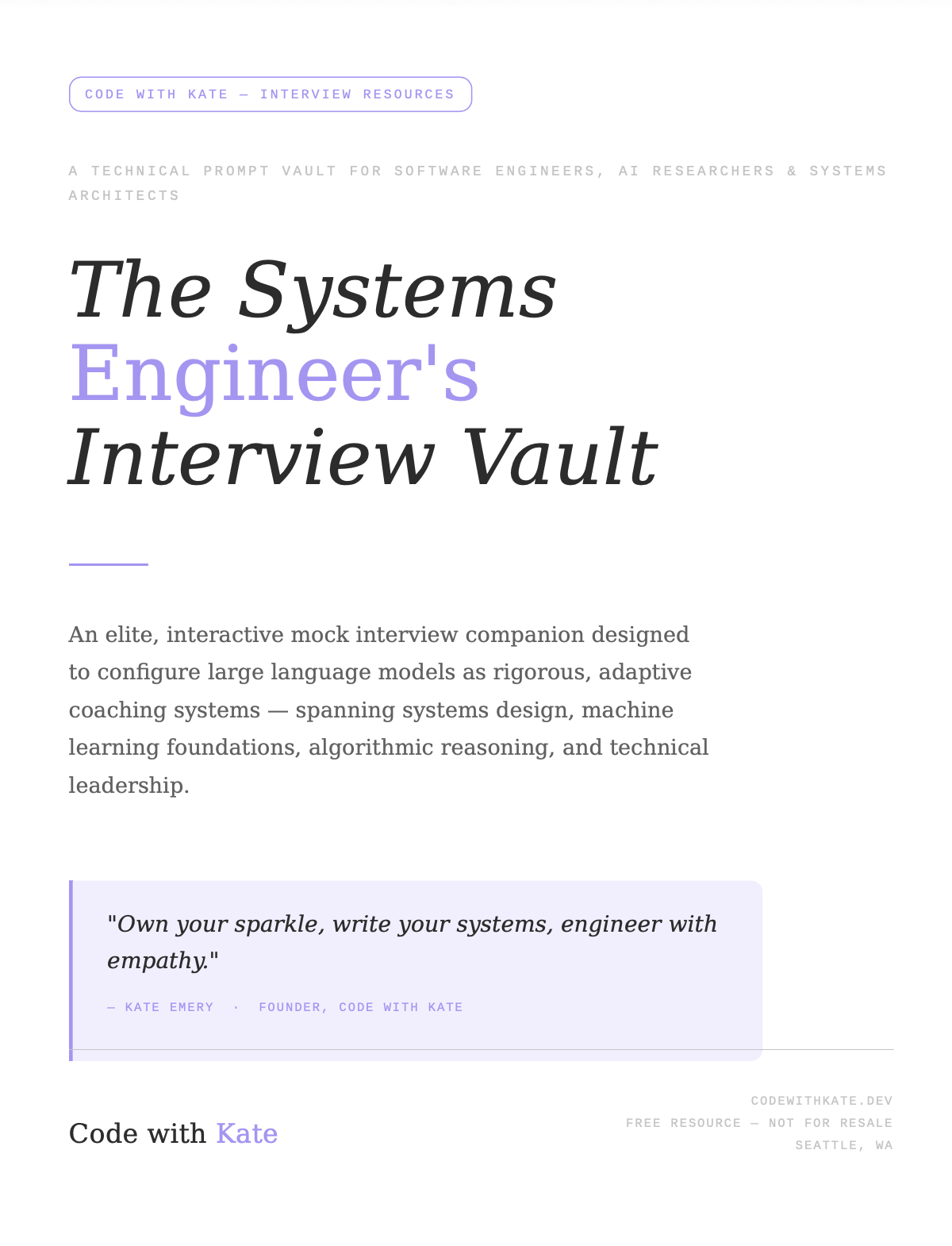 The Interview Vault: Transform Your LLM into an Elite Mock Interviewer