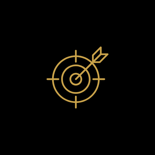 A gold-colored calendar icon on a black background.