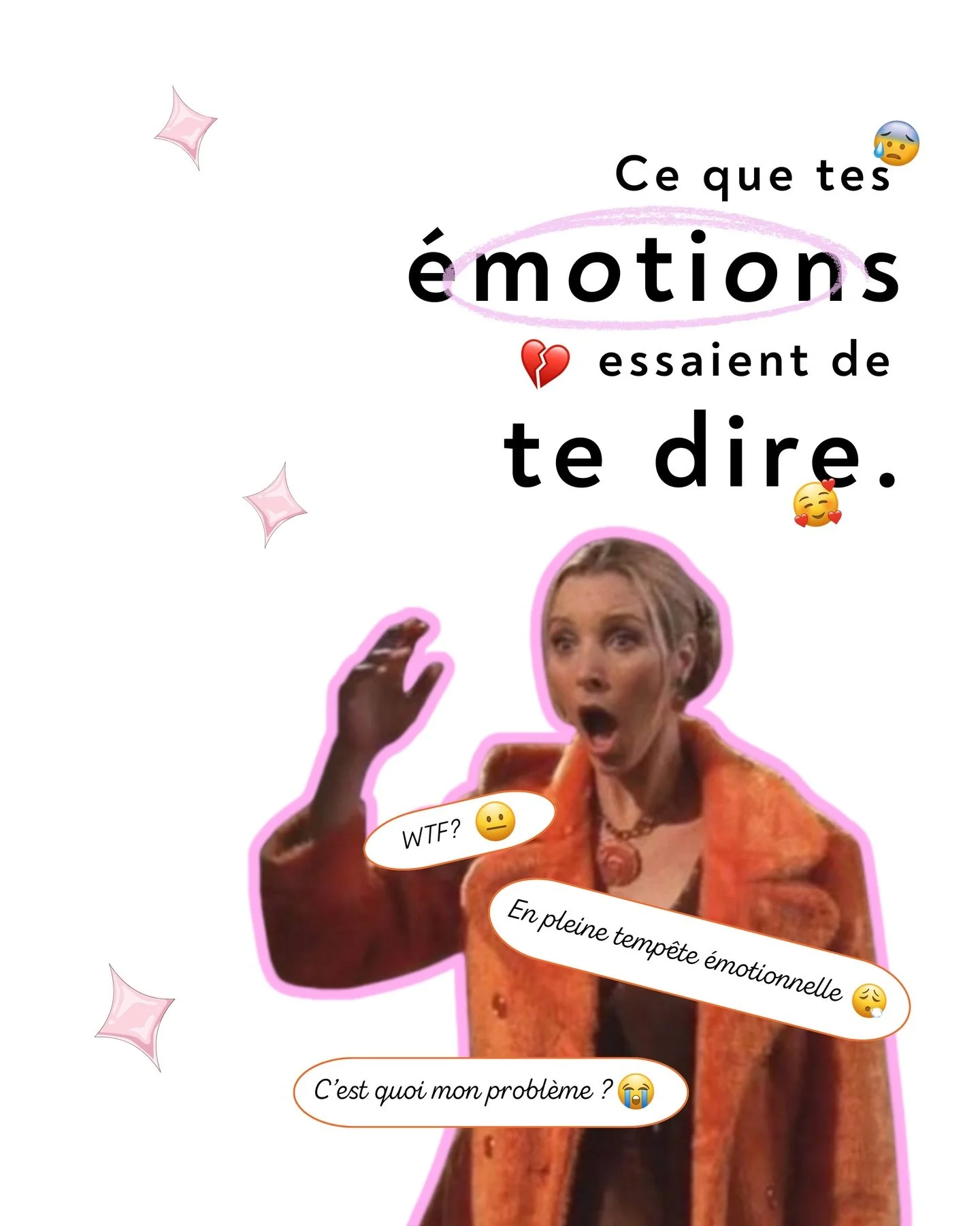 Tes &eacute;motions ne sont pas &ldquo;trop&rdquo;.
Elles ne sont pas &ldquo;fausses&rdquo;.
Elles ne sont pas &ldquo;&agrave; corriger&rdquo;.

Elles essaient juste de t&rsquo;aider.

&Agrave; poser un limite.
&Agrave; exprimer un manque.
&Agrave; r