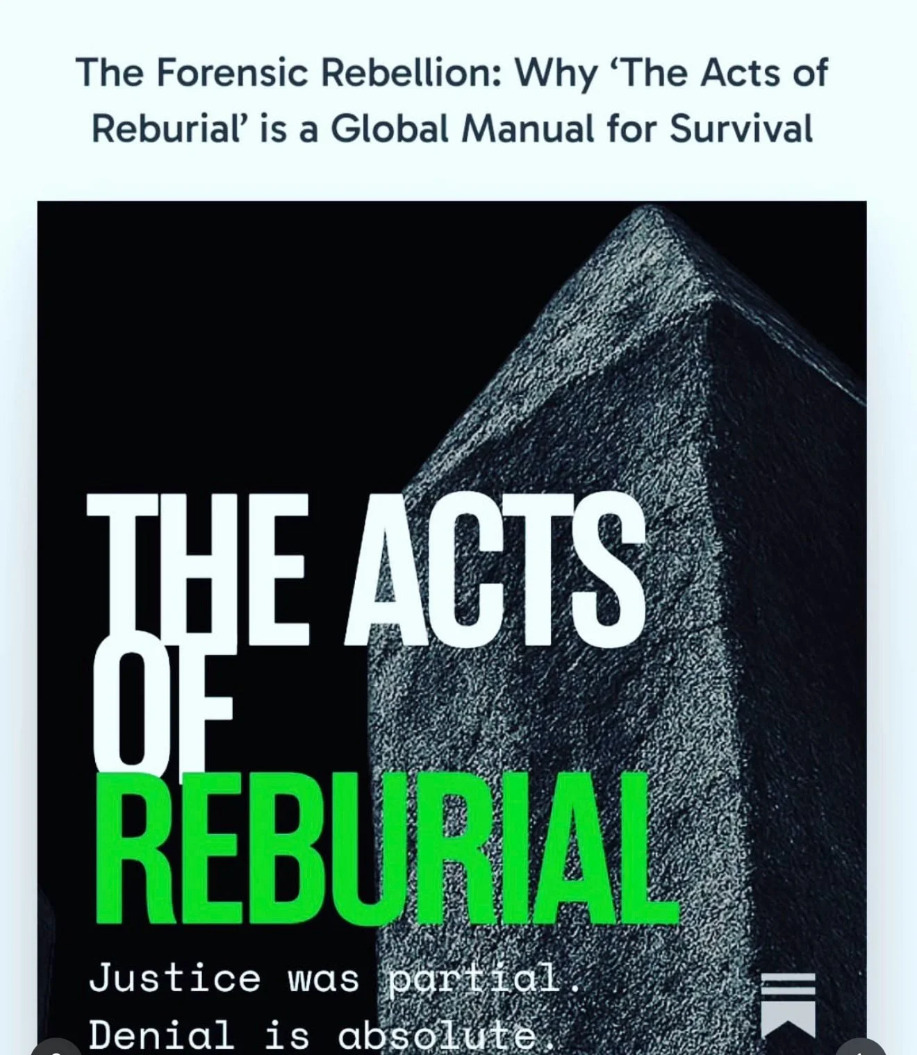 Fantastic @substack piece by @maiev_catshadow (ghosttimeline.substack.com) which nails the project (theactsofreburial.com) better than I can. Go to her SUBSTACK and give it a follow :)