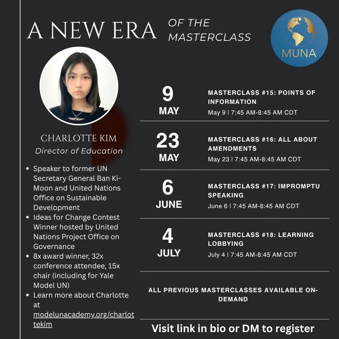 A new era of the Masterclass has arrived... register today by visiting the link in the comments below!

Introducing our new Director of Education, Charlotte Kim ⬇️

Charlotte has been invited to speak in front of members of the UN Office on Sustainab