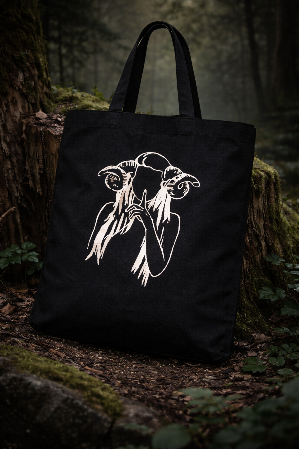 Speak No Evil Black Canvas Tote Bag