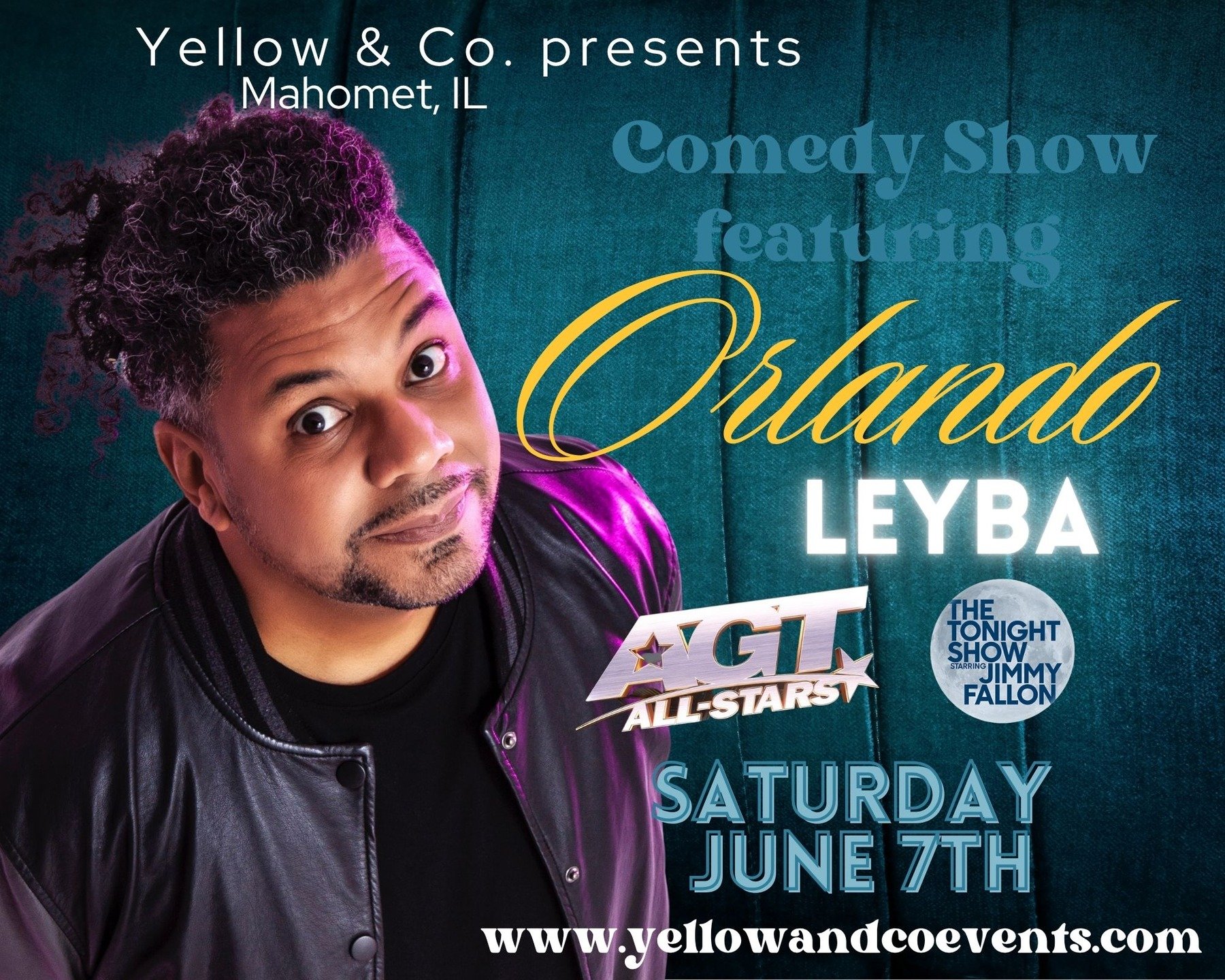 Orlando Leyba headlines Yellow &amp; Co tonight in Mahomet!

Orlando Leyba is an American stand up comedian who connects with all audiences through his unique life experience, and perspective.

Orlando has a knack for finding humor in just about anyt