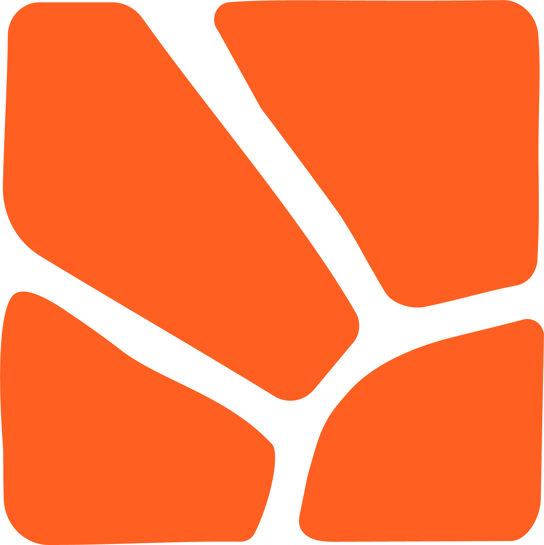 Close-up of a square-shaped object with an orange background and black lines that resemble a stylized clock face.