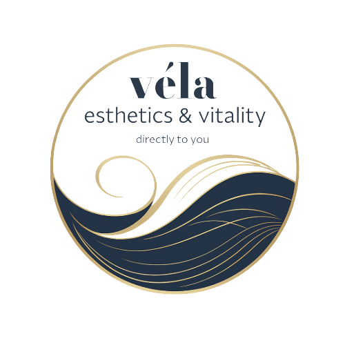 véla esthetics & vitality logo.  wellness. vitamin IV. longevity.  anti-aging.. aesthetics.